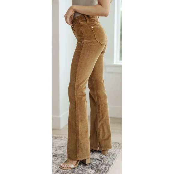 Judy Blue Camel Corduroy Bootcut Pants Mid Rise Stretch Plus Size 18W - Picture 2 of 9